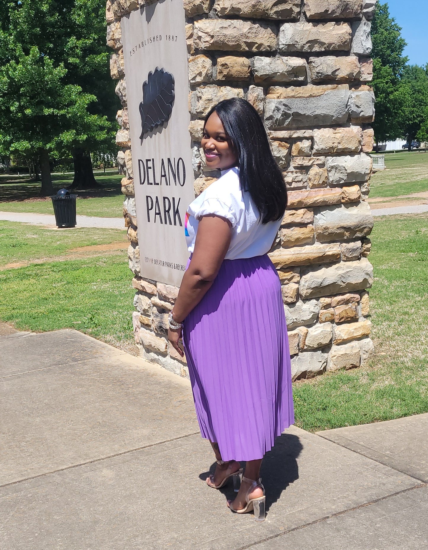 Pleated Midi Skirt - Lavender