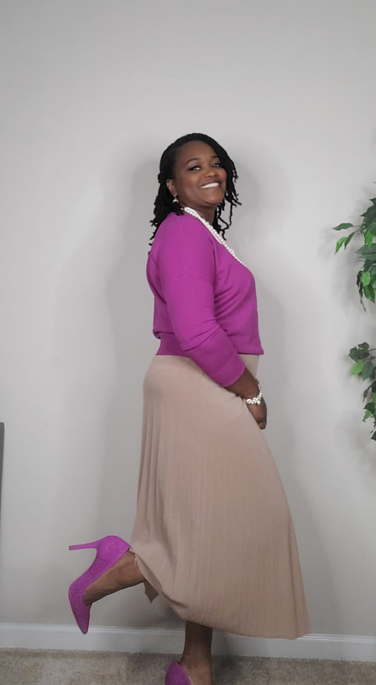 Pleated Skirt (Mocha)