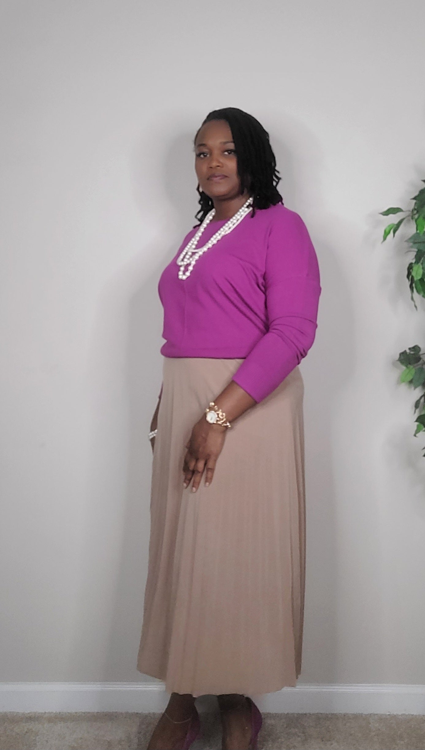 Pleated Skirt (Mocha)