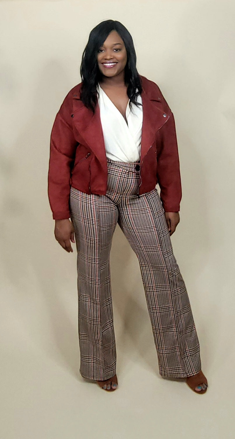Faux Suede Moto Cropped Jacket