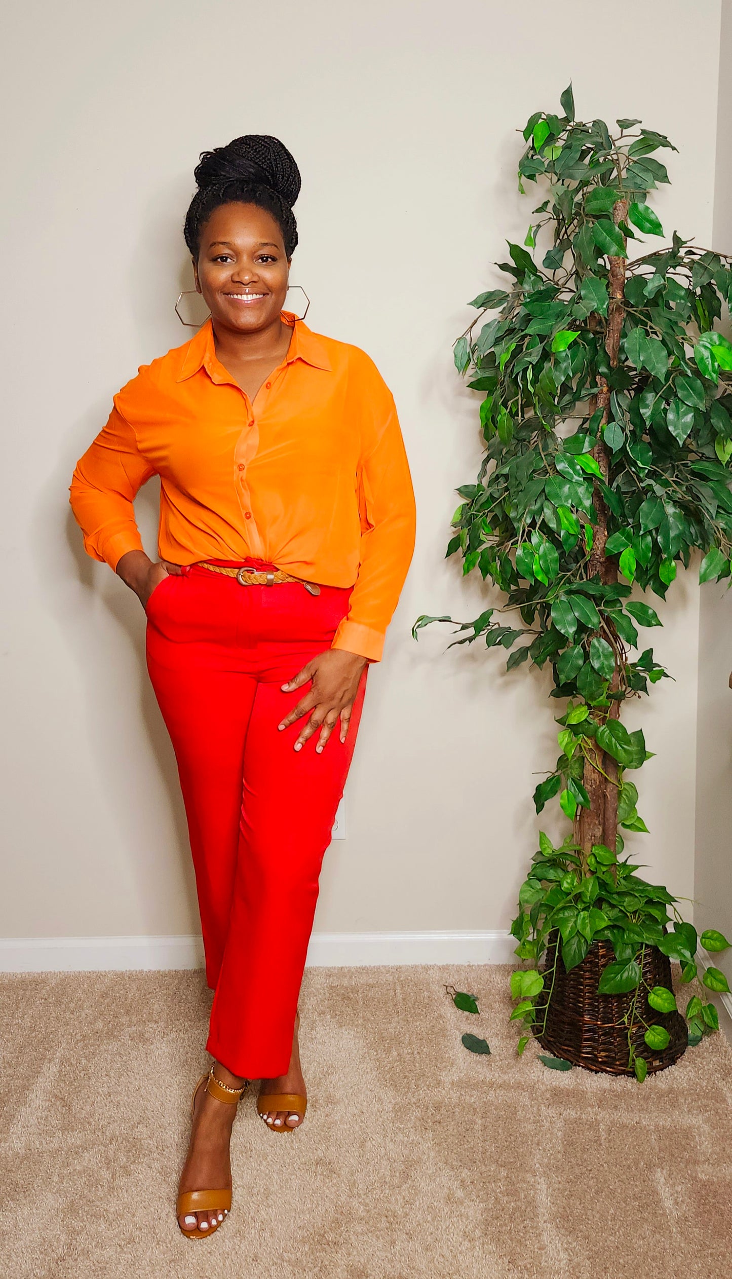 Jessica Crop Pant (Red)