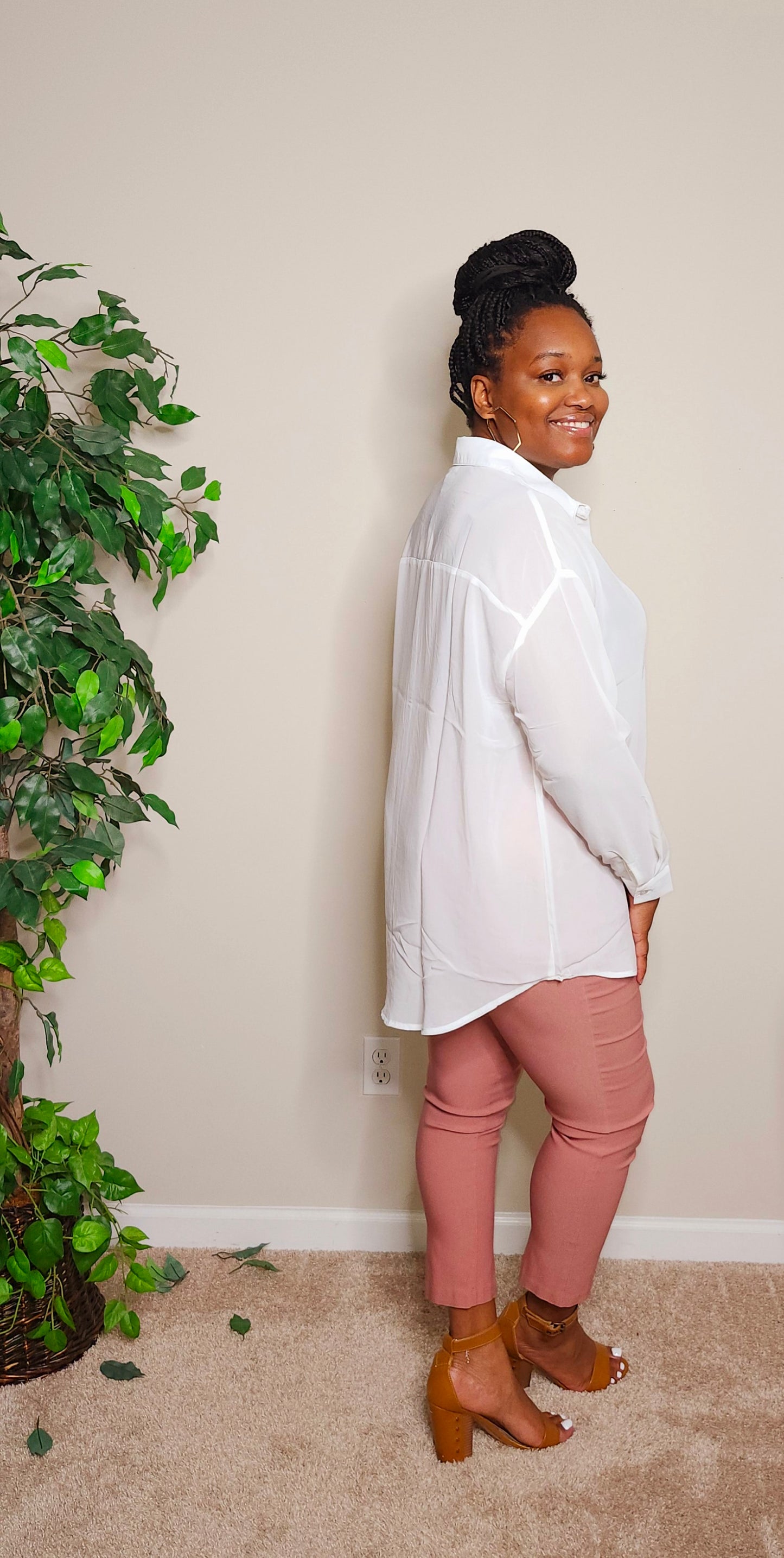 Amanda Sheer Blouse (White)