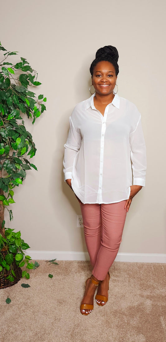 Amanda Sheer Blouse (White)