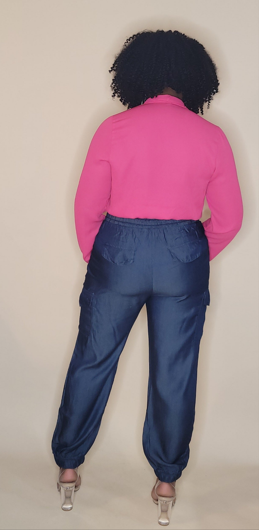 Soft Denim Jogger Pants