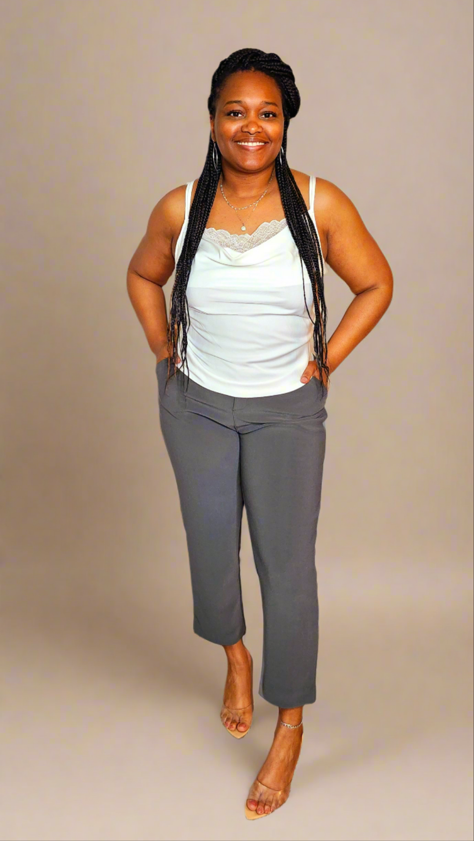 Stretchy Pull On Work Pants – Effortless Style & Comfort (Ash Grey)