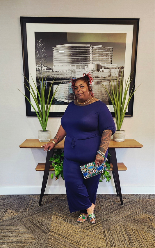 JUMPSUIT WITH KEYHOLE BUTTON BACK