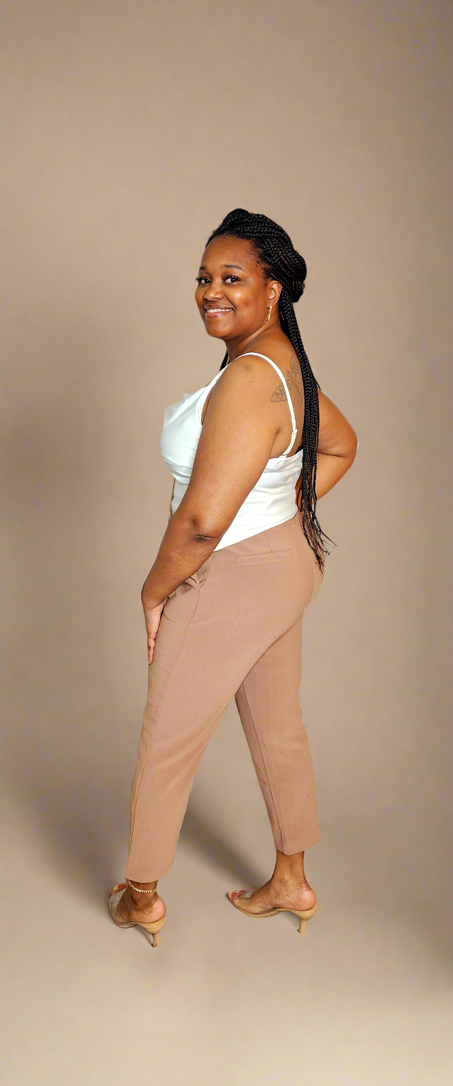 Stretchy Pull On Work Pants – Effortless Style & Comfort (Camel)