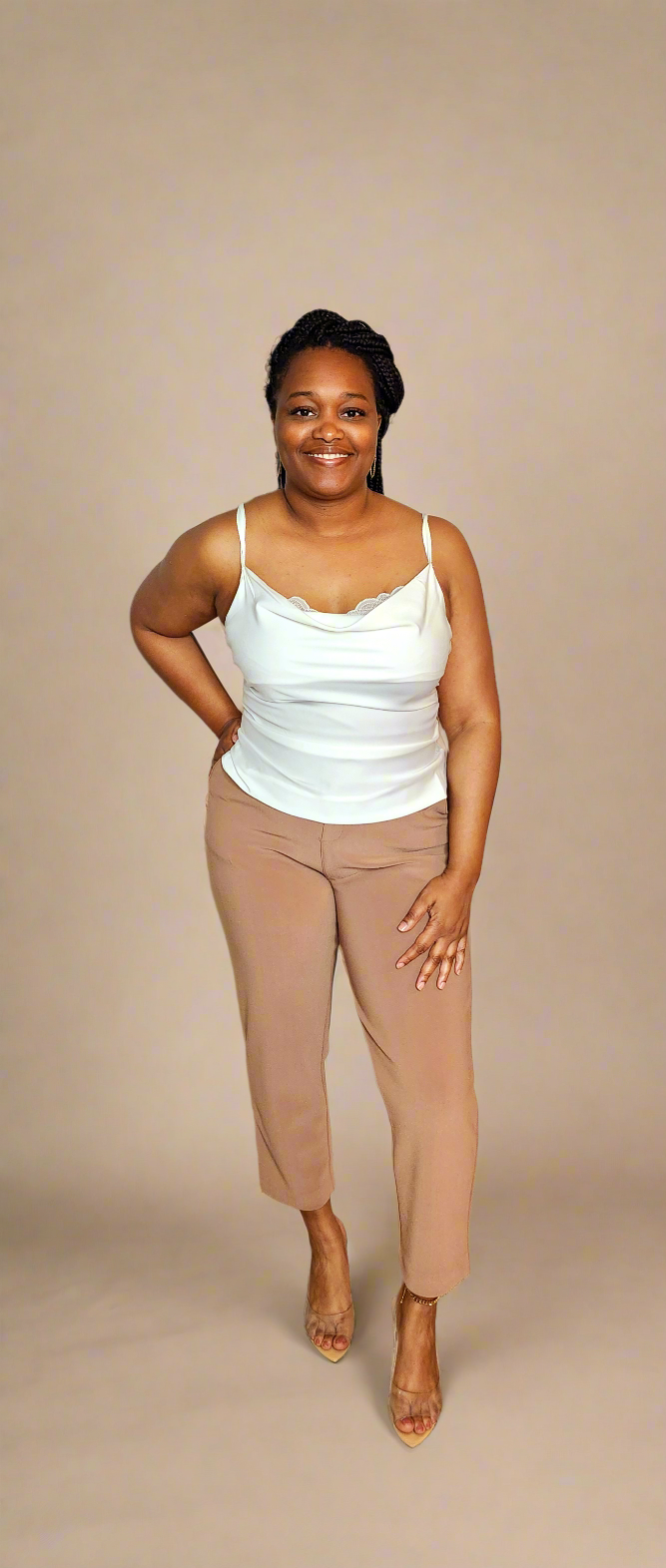 Stretchy Pull On Work Pants – Effortless Style & Comfort (Camel)