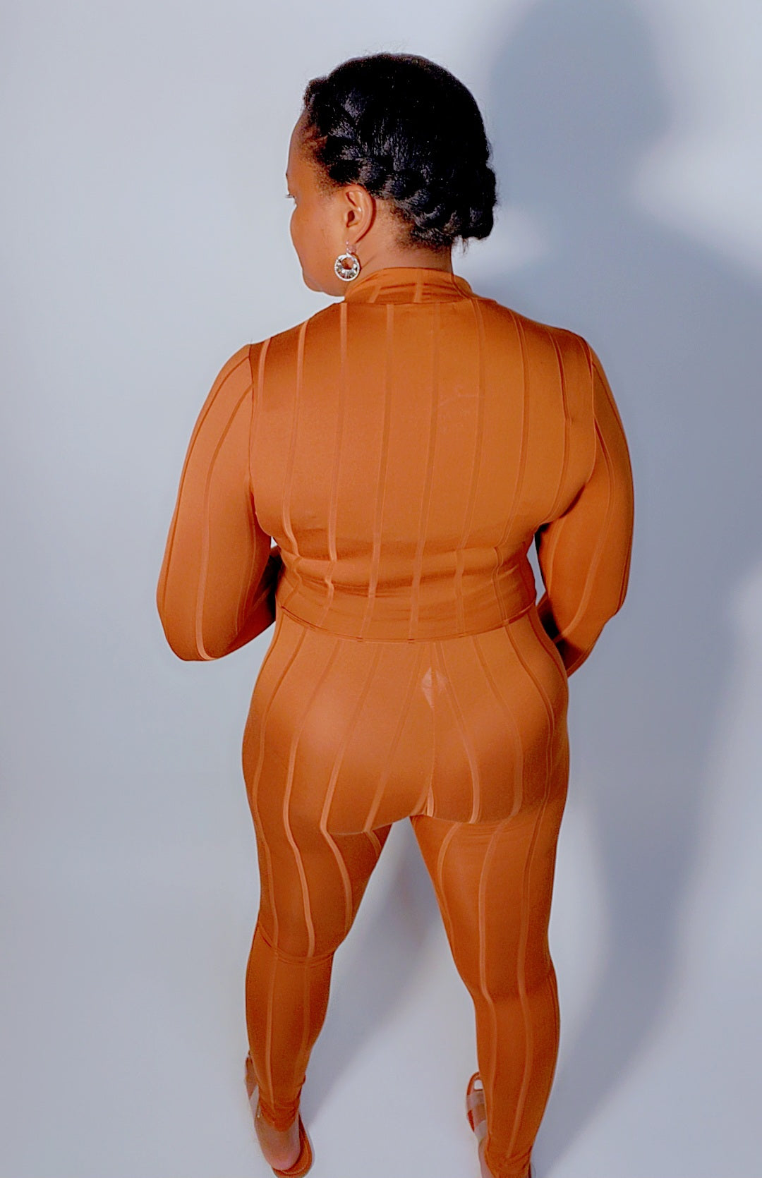 Sleek & Stylish Legging Set (Cognac)