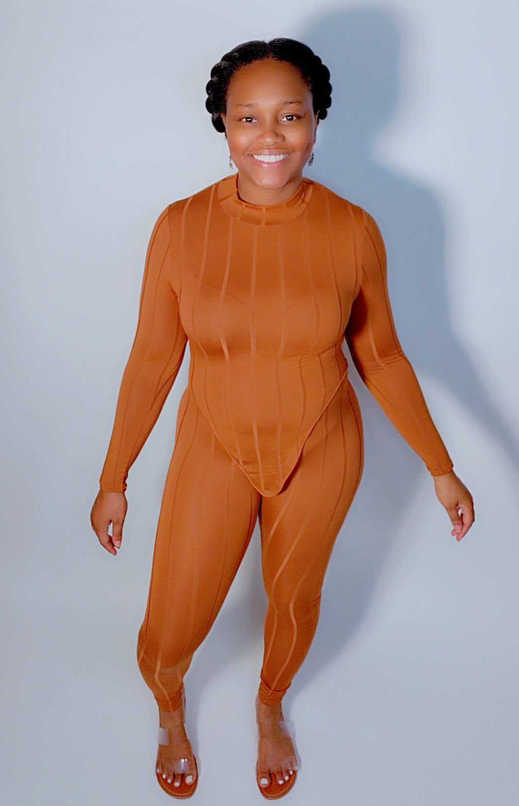 Sleek & Stylish Legging Set (Cognac)