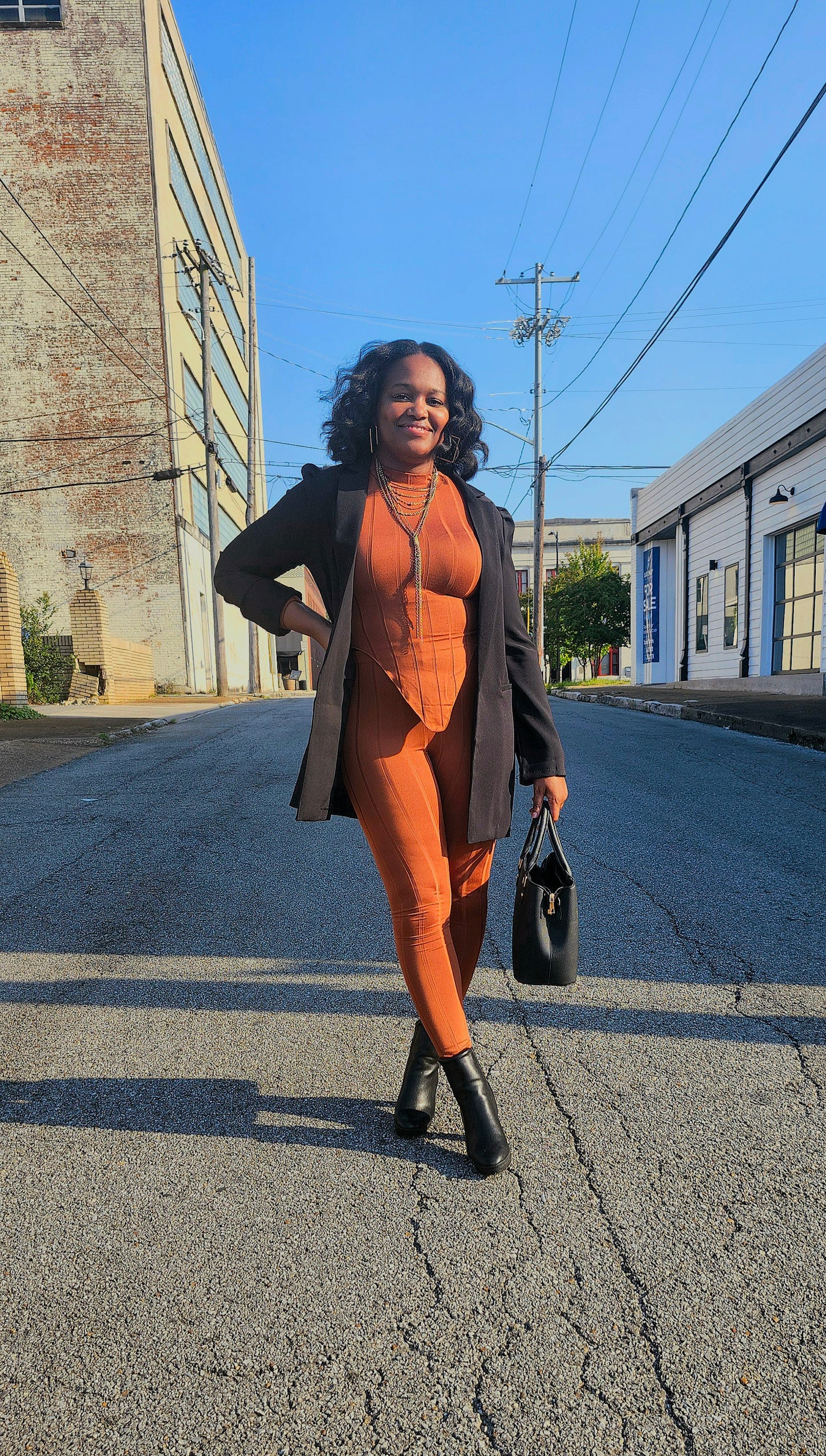 Sleek & Stylish Legging Set (Cognac)
