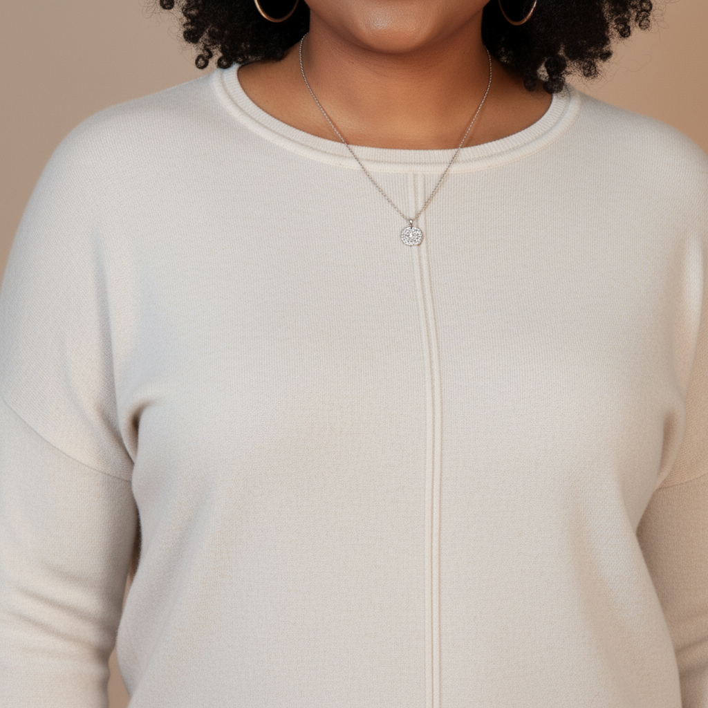 SOFT KNIT ROUND NECK SWEATER (Oatmeal)
