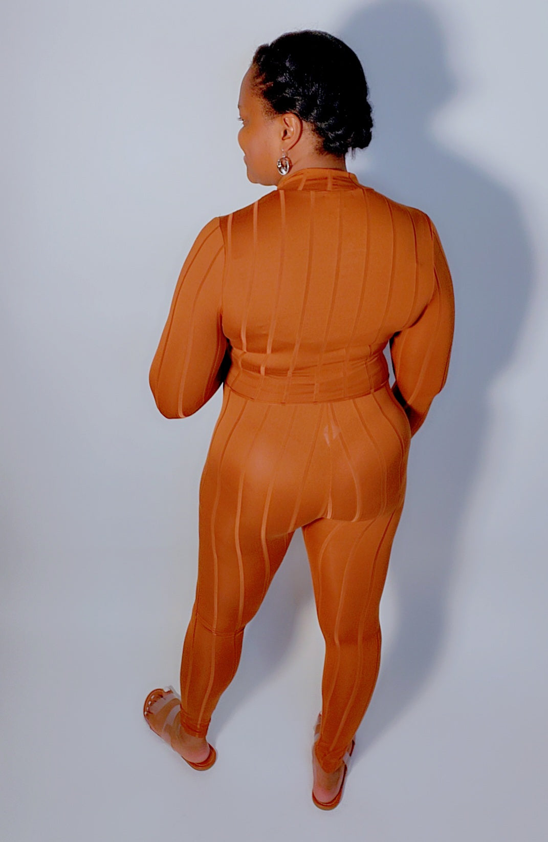Sleek & Stylish Legging Set (Cognac)