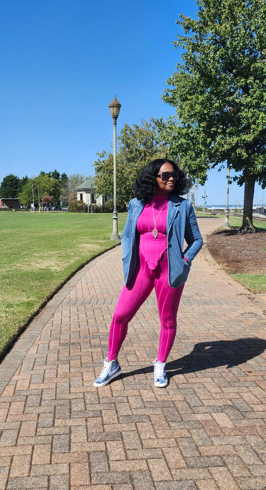 Sleek & Stylish Legging Set (Magenta)