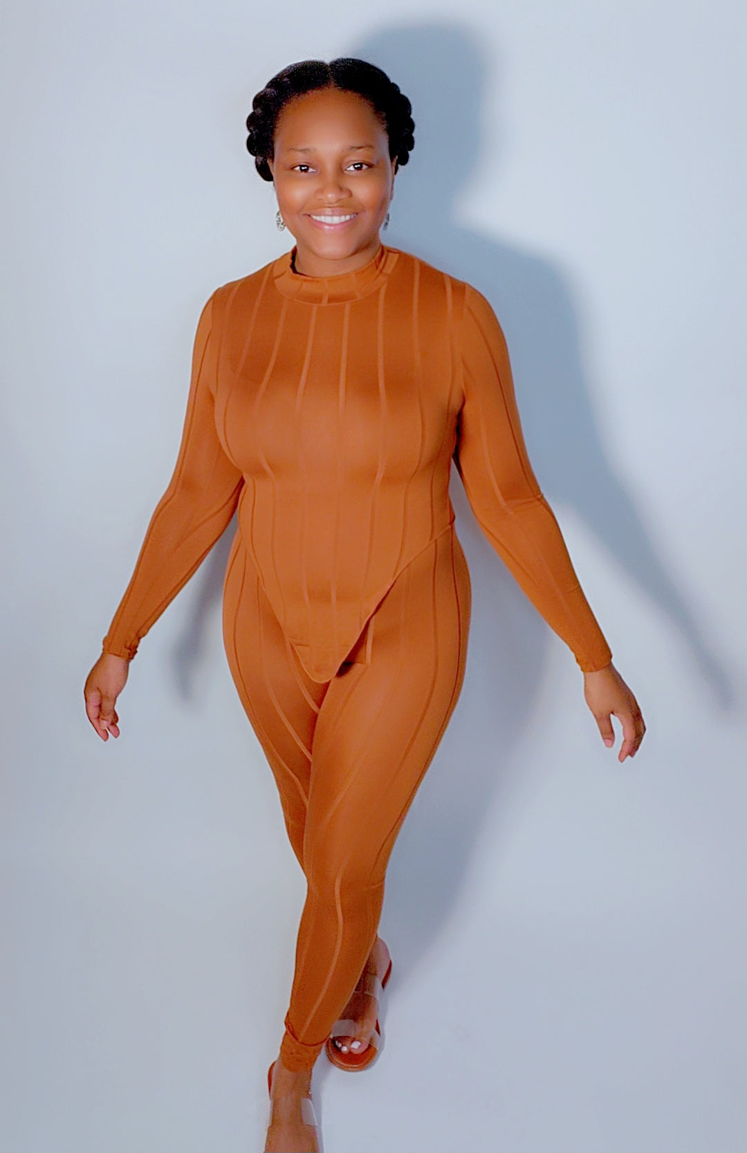 Sleek & Stylish Legging Set (Cognac)