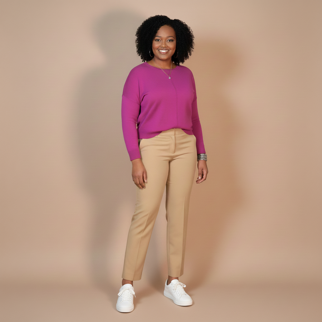 SOFT KNIT ROUND NECK SWEATER (Dark Magenta)