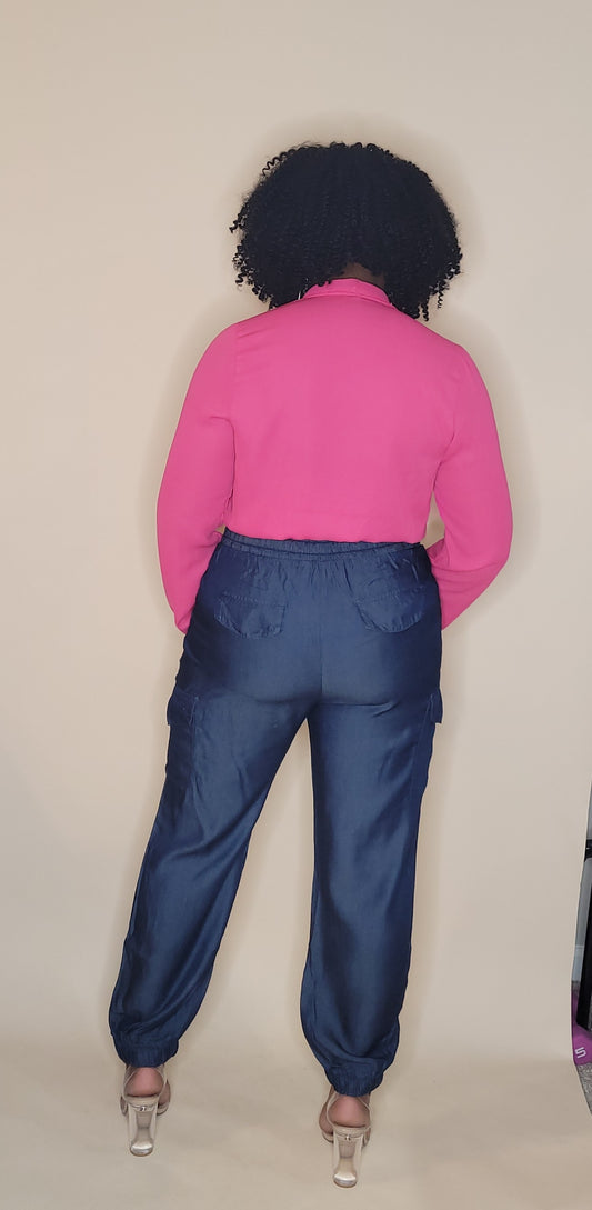 Fuchsia Surplice Bodysuit