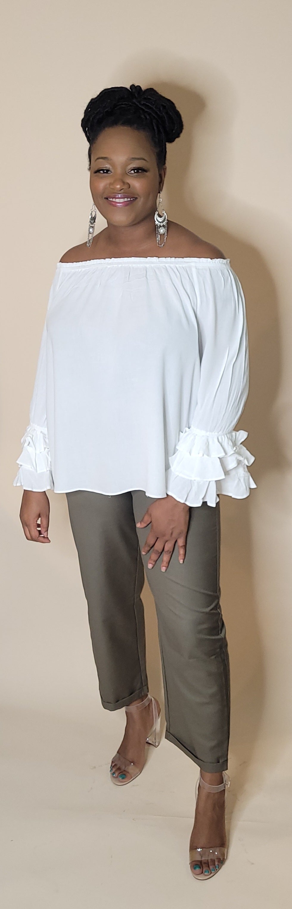 Cropped Straight Leg Pant (Olive)