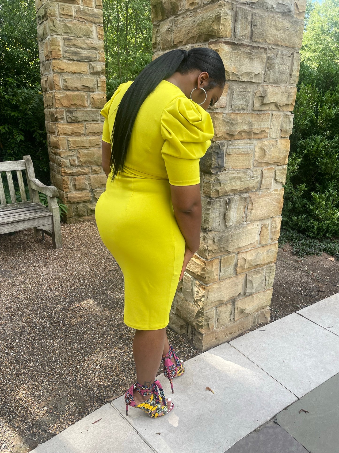 Chartreuse 2pc Skirt Set