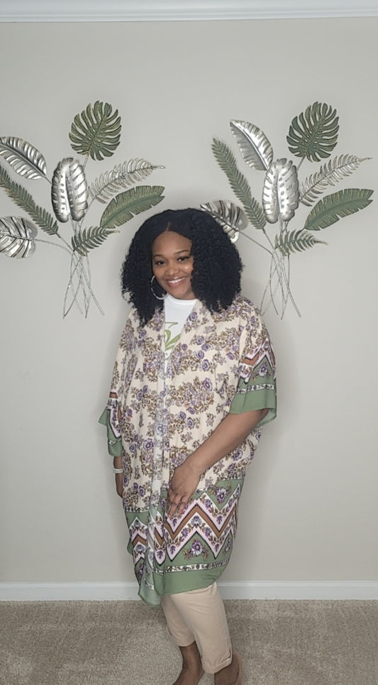 Olive & Mauve Duster
