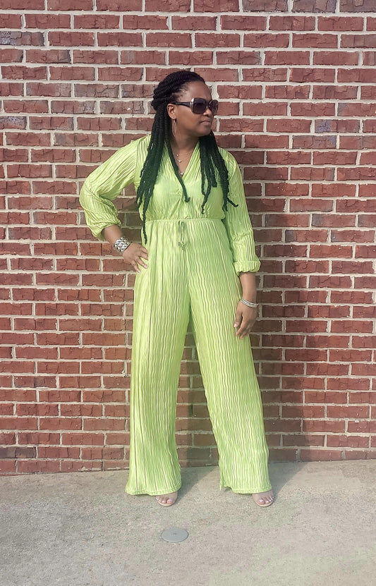 Long Sleeve V-Neck Jumpsuit