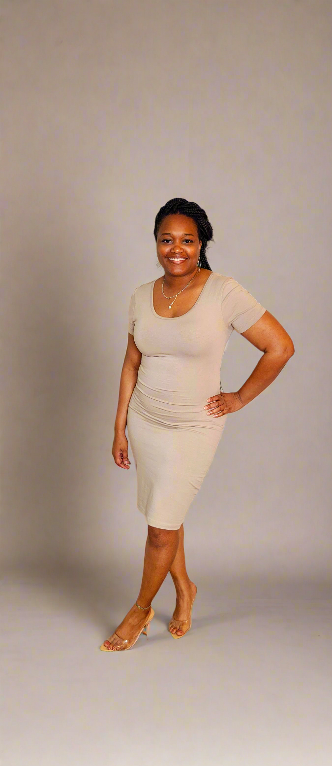 Cotton Short Sleeve Midi Dress