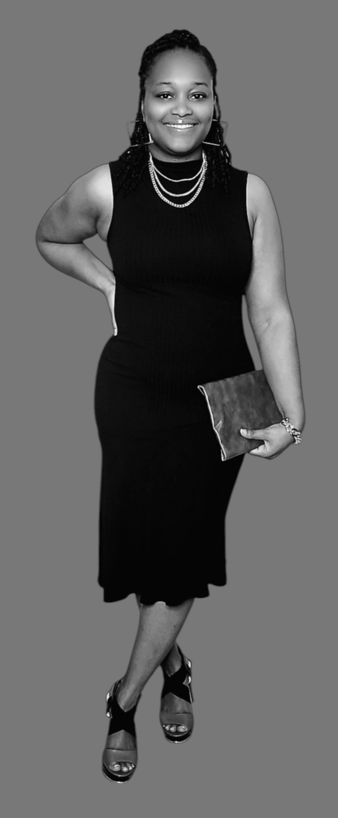 KLOSET 518 boutique owner in classic black dress – effortless women’s style