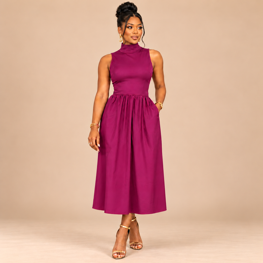 Sleeveless Fuchsia Dress
