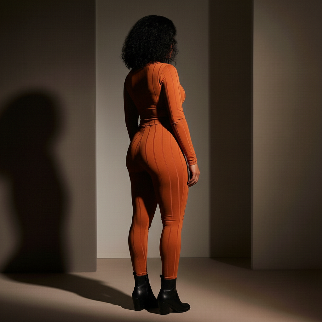 Sleek & Stylish Legging Set (Cognac)