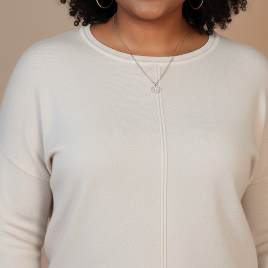 SOFT KNIT ROUND NECK SWEATER (Oatmeal)