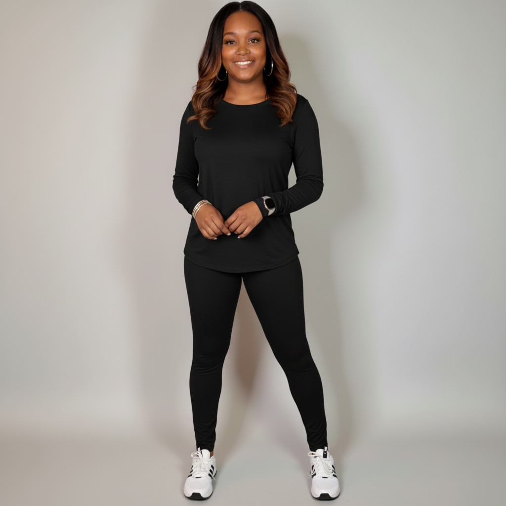 Everyday Casual Legging Set (Black)