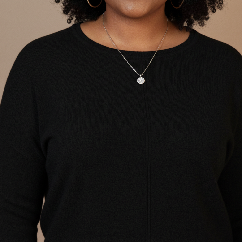 SOFT KNIT ROUND NECK SWEATER (Black)