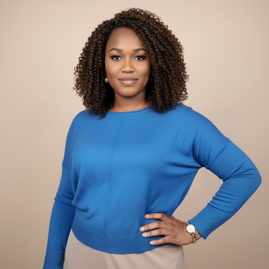 SOFT KNIT ROUND NECK SWEATER (DARK TEAL)