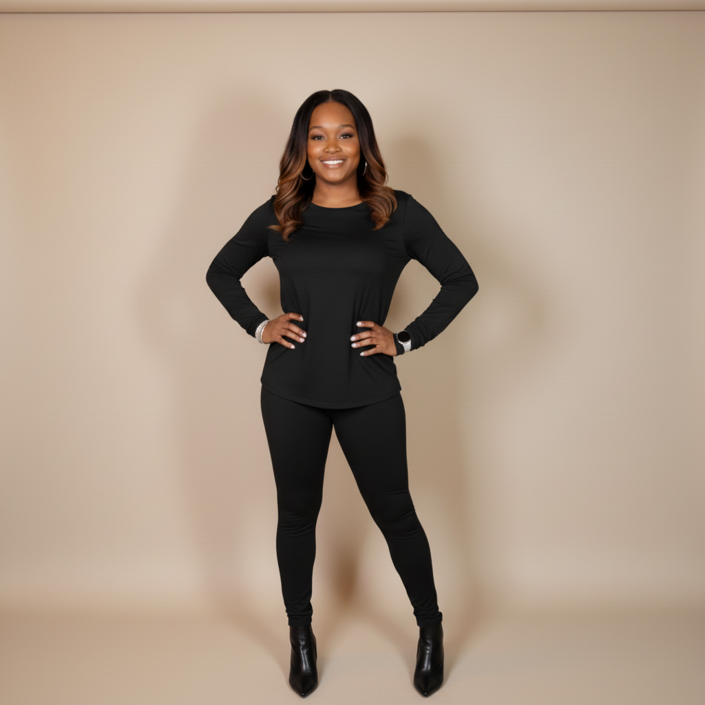 Everyday Casual Legging Set (Black)